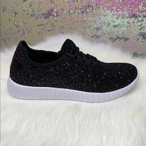 Black Glitter Sneakers